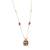 Invisible gold-plated jhumka pendant necklace with pink beads