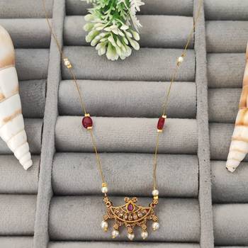 invisible gold-plated ruby pendant necklace 1