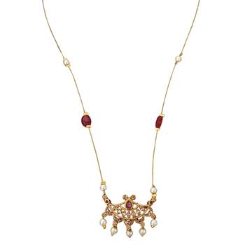invisible gold-plated ruby pendant necklace 2