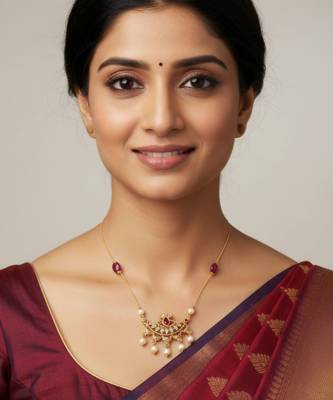 invisible gold-plated ruby pendant necklace 3
