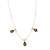 Invisible gold-plated green pendant necklace with pearls for festive wear