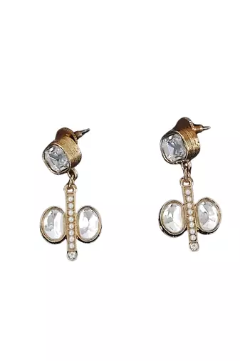 elegant kundan polki necklace set with white stones