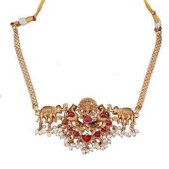 laxmi god south indian temple jewellery necklace set 3