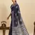 navy saree with rich soft art silk fabric with blouse piece
