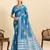 sky blue  saree with rich soft art silk fabric with unstiched blouse piece