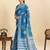 sky blue  saree with rich soft art silk fabric with unstiched blouse piece
