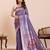 women's flower paithani  purple soft silk blend saree with zari weaving & rich floral motifs