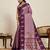 designer wine color soft silk blend saree with unstiched blouse piece
