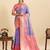 designer saree for women with classic soft silk blend royal blue saree comes along with unstiched blouse piece