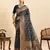 trendy designer dark teal soft silk blend  saree for women for  perfect for festive & celebration look