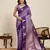 ethnic wear purple soft silk blend saree for women for perfect for party, wedding & functions