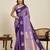 classic indian purple soft silk blend saree for women with unstiched blouse piece