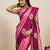 classic indian light pink soft silk blend saree for women with unstiched blouse piece