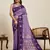 designer purple color soft silk blend saree with unstiched blouse piece