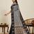 designer black color soft silk blend saree with unstiched blouse piece