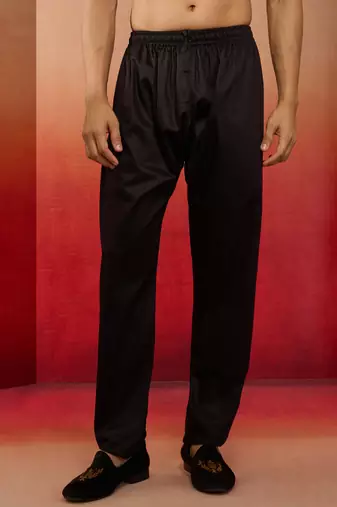 men’s black cotton millennium aligarh kurta