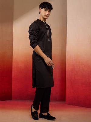 men   s black cotton millennium aligarh kurta 5