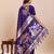 authentic purple paithani soft silk blend saree for women with unstiched blouse piece