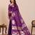 authentic wine paithani soft silk blend saree for women with unstiched blouse piece