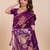 authentic wine paithani soft silk blend saree for women with unstiched blouse piece