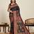 royal paithani soft silk blend saree in vibrant black with contrast border and unstiched blouse piece