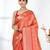 orange brocade saree with intricate borders