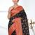 black georgette saree with red and gold border