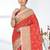 red georgette saree with red and gold border