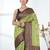 green georgette saree with red and gold border