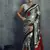 satin grey printed saree with blouse fabric