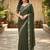 mehendi green georgette saree with sequin work and blouse