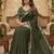 mehendi green georgette saree with sequin work and blouse