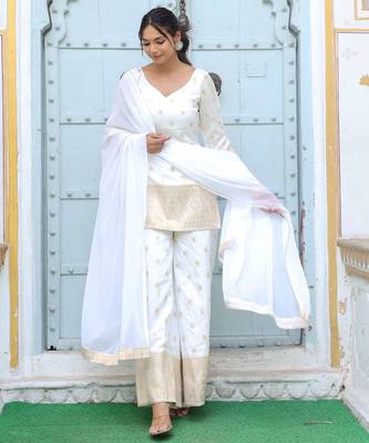 off-white ethnic motif printed kurta with palazzo set 2