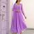 lavender solid anarkali kurta with trousers and dupatta set