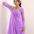 lavender solid anarkali kurta with trousers and dupatta set