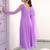 lavender solid anarkali kurta with trousers and dupatta set