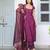 solid wine kurta palazzos set with dupatta