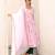 blush pink floral printed anarkali kurta with trouser set