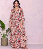 beife floral printed angrakha kurta with palazzo set