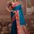teal blue weaving work tussar art silk festival contemporary saree