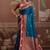 teal blue weaving work tussar art silk festival contemporary saree