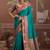 turquoise weaving work tussar art silk festival contemporary saree