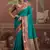 turquoise tussar silk blend weaving work saree