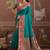 turquoise weaving work tussar art silk festival contemporary saree