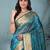 sapphire blue tissue saree with stone detailing