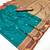 turquoise weaving work tussar art silk festival contemporary saree
