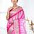 pink & white silk blend tie & dye saree with intricate border