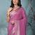 elegant mauve georgette saree with intricate silver zari work