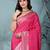 elegant pink georgette saree with intricate silver zari work