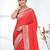 elegant red georgette saree with intricate silver zari work